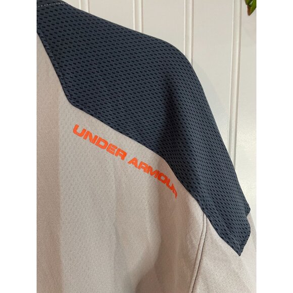 Under Armour Combine Training Mens Medium Full-Zip Jacket Grey/Orange - Picture 5 of 16